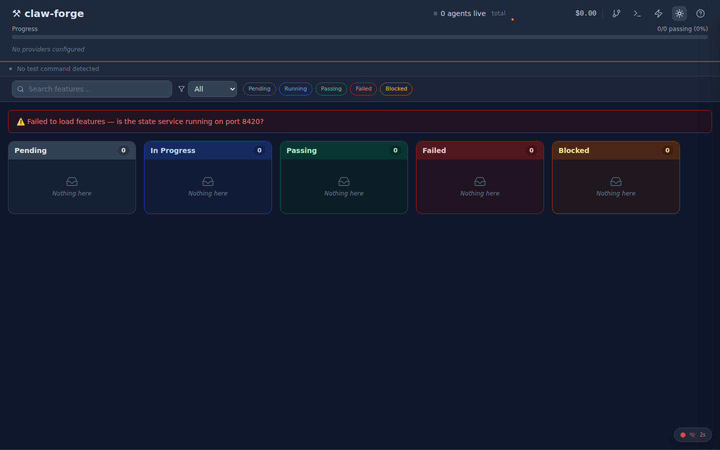 claw-forge dark mode